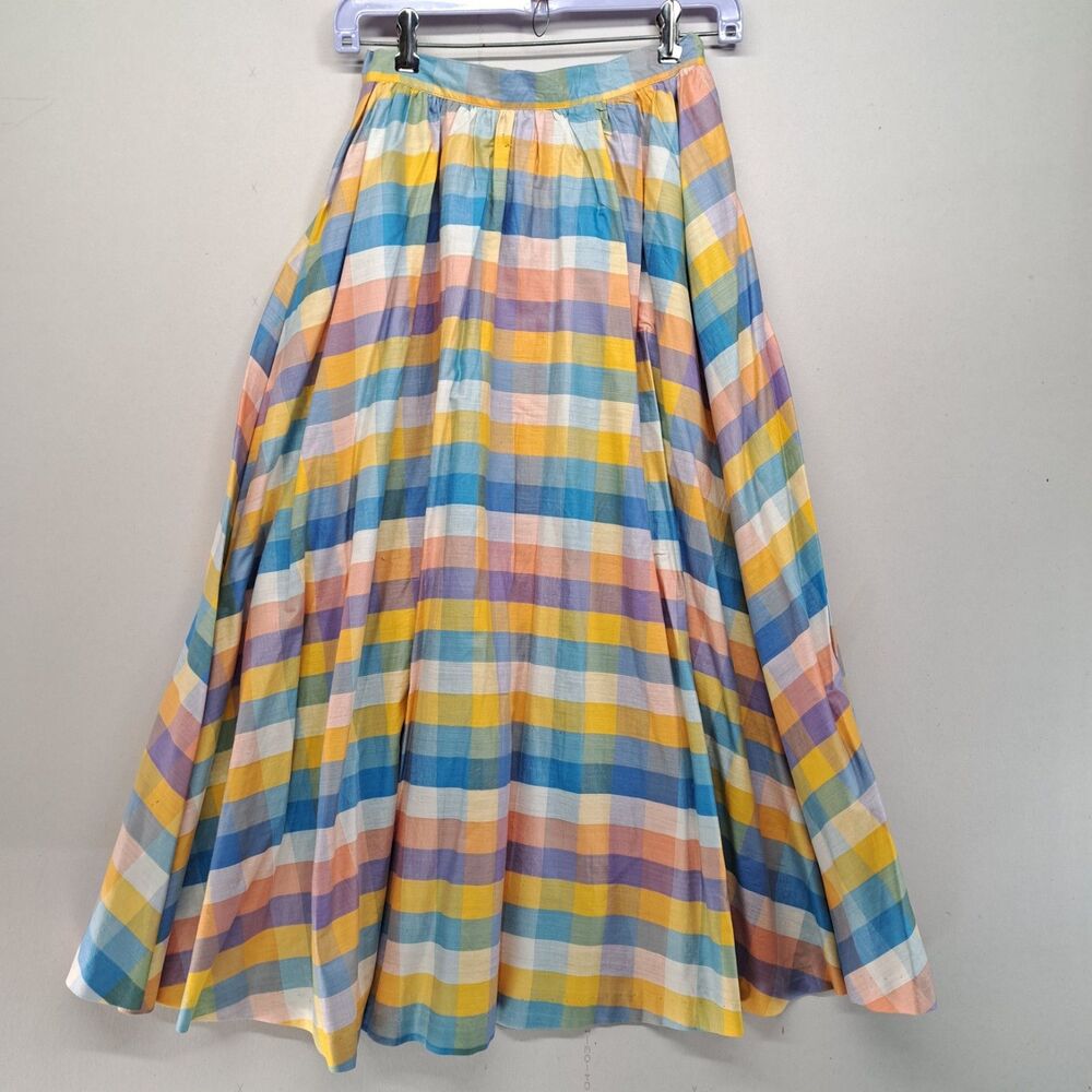 Vintage Long Skirt Lot of 7 Plaid Solid Size 2 XS / S 70s 80s Blake Russ Togs - Picture 3 of 16